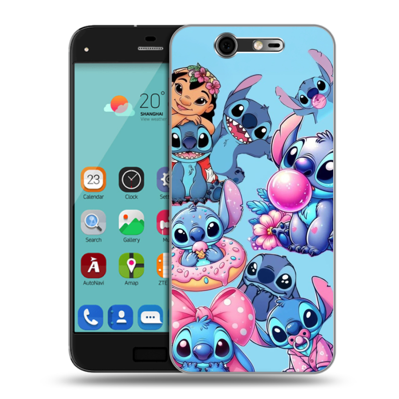 Силиконовый чехол на ZTE Blade S7 с принтом Лило и Стич Силиконовый чехол на ZTE Blade S7 с принтом Лило и Стич