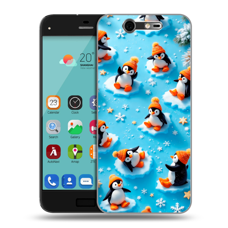 Силиконовый чехол на ZTE Blade S7 с принтом Новый год Силиконовый чехол на ZTE Blade S7 с принтом Новый год
