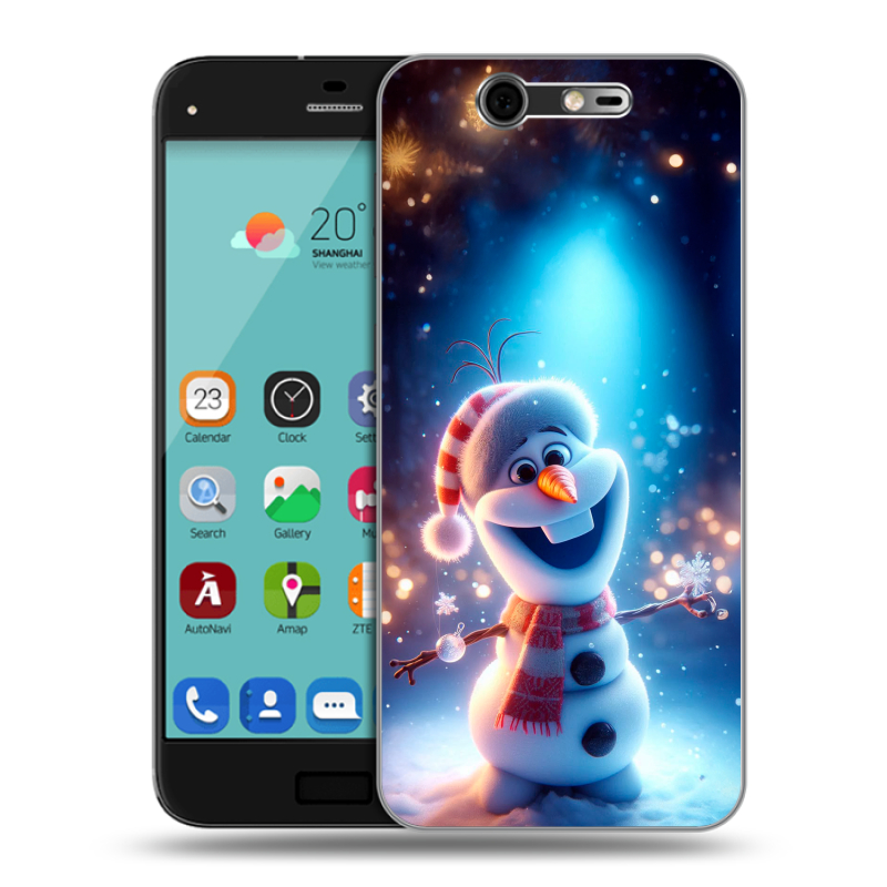 Силиконовый чехол на ZTE Blade S7 с принтом Новый год Силиконовый чехол на ZTE Blade S7 с принтом Новый год