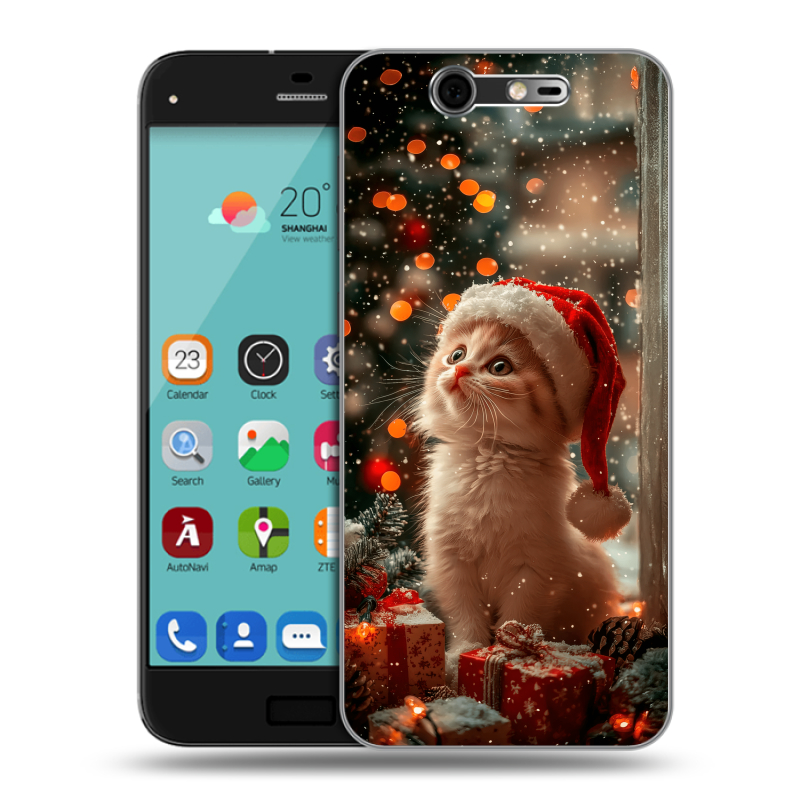 Силиконовый чехол на ZTE Blade S7 с принтом Новый год Силиконовый чехол на ZTE Blade S7 с принтом Новый год