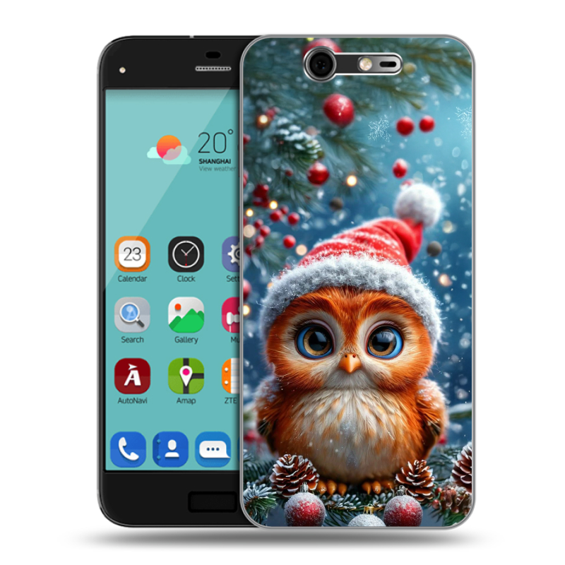 Силиконовый чехол на ZTE Blade S7 с принтом Новый год Силиконовый чехол на ZTE Blade S7 с принтом Новый год
