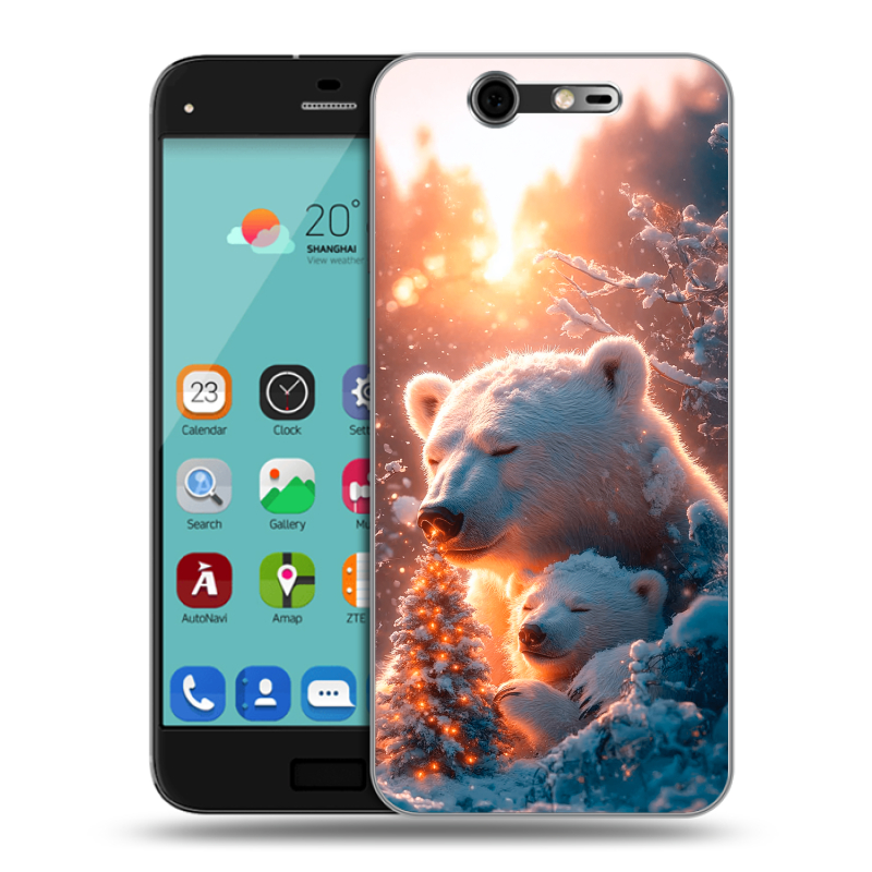 Силиконовый чехол на ZTE Blade S7 с принтом Новый год Силиконовый чехол на ZTE Blade S7 с принтом Новый год
