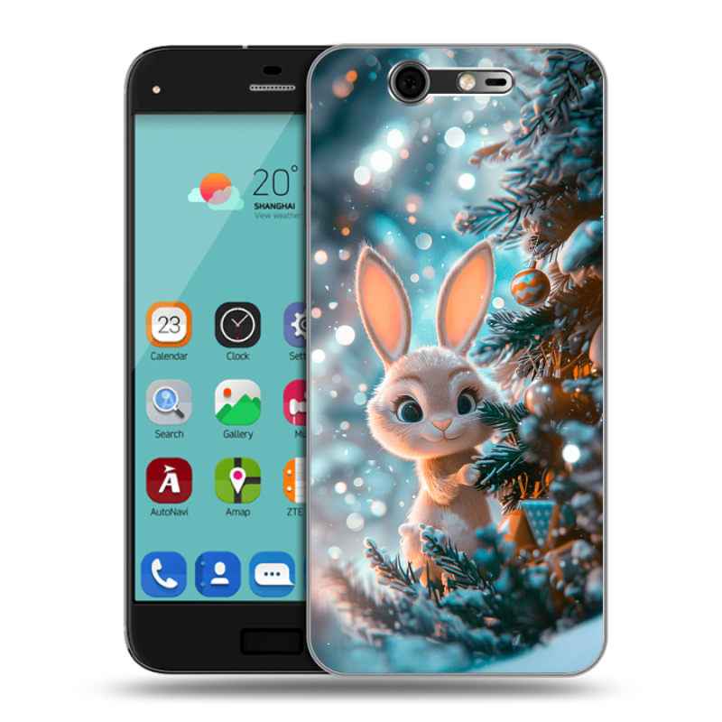 Силиконовый чехол на ZTE Blade S7 с принтом Новый год Силиконовый чехол на ZTE Blade S7 с принтом Новый год