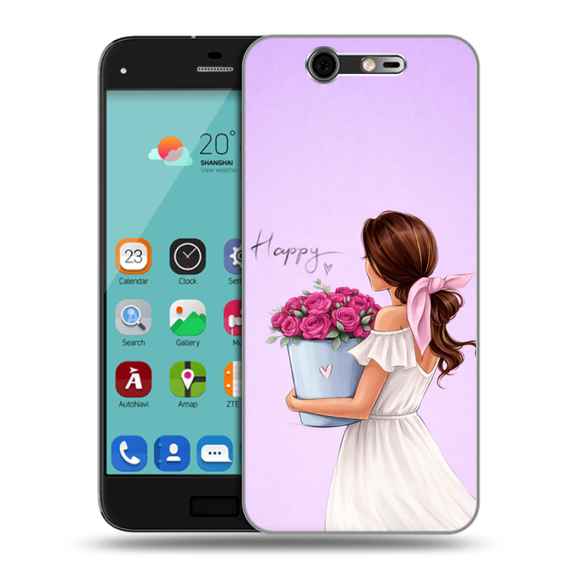 Силиконовый чехол на ZTE Blade S7 с принтом женский Силиконовый чехол на ZTE Blade S7 с принтом женский