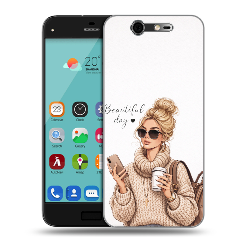 Силиконовый чехол на ZTE Blade S7 с принтом женский Силиконовый чехол на ZTE Blade S7 с принтом женский