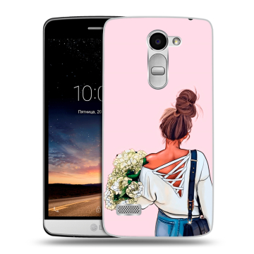 Пластиковый чехол на LG Ray с принтом Девушка и букет Пластиковый чехол на LG Ray с принтом Девушка и букет