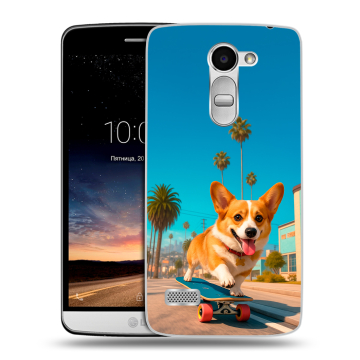 Пластиковый чехол на LG Ray с принтом Корги на скейте Пластиковый чехол на LG Ray с принтом Корги на скейте