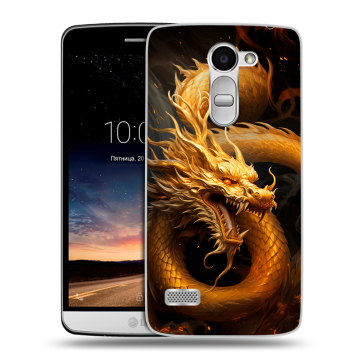 Пластиковый чехол на LG Ray с принтом Золотой дракон Пластиковый чехол на LG Ray с принтом Золотой дракон