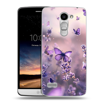 Пластиковый чехол на LG Ray с принтом бабочки и лаванда Пластиковый чехол на LG Ray с принтом бабочки и лаванда