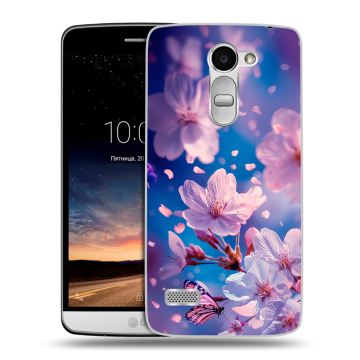 Пластиковый чехол на LG Ray с принтом цветы бабочки