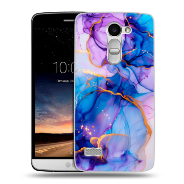 Пластиковый чехол на LG Ray с принтом синий мрамор Пластиковый чехол на LG Ray с принтом синий мрамор