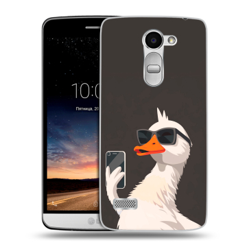 Пластиковый чехол на LG Ray с принтом утка в очках