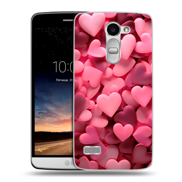 Пластиковый чехол на LG Ray с принтом розовые сердечки Пластиковый чехол на LG Ray с принтом розовые сердечки