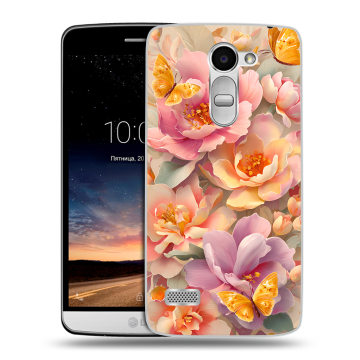 Пластиковый чехол на LG Ray с принтом Цветы и бабочки Пластиковый чехол на LG Ray с принтом Цветы и бабочки