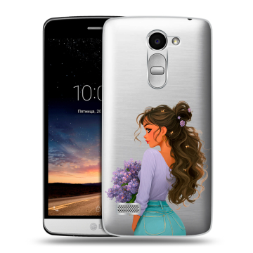 Пластиковый чехол на LG Ray с принтом девушка цветы Пластиковый чехол на LG Ray с принтом девушка цветы