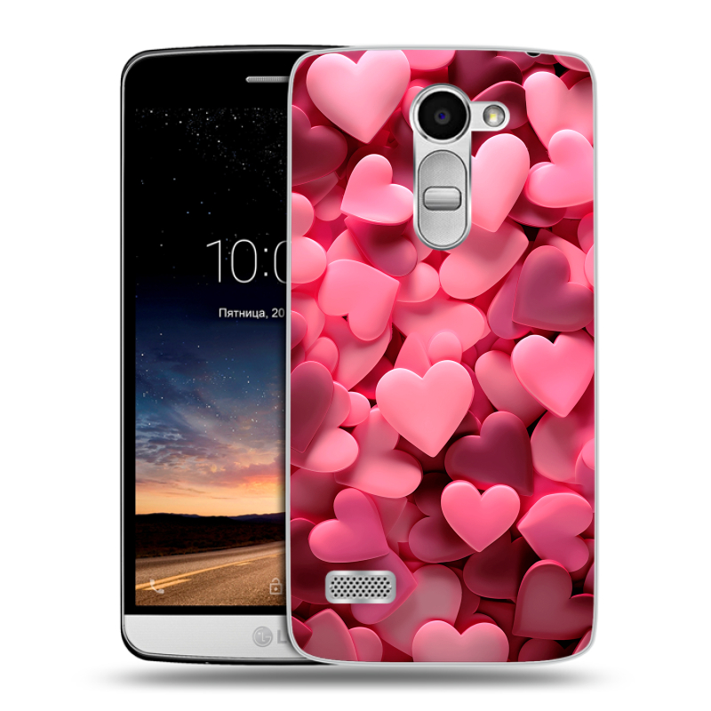 Пластиковый чехол на LG Ray с принтом розовые сердечки Пластиковый чехол на LG Ray с принтом розовые сердечки