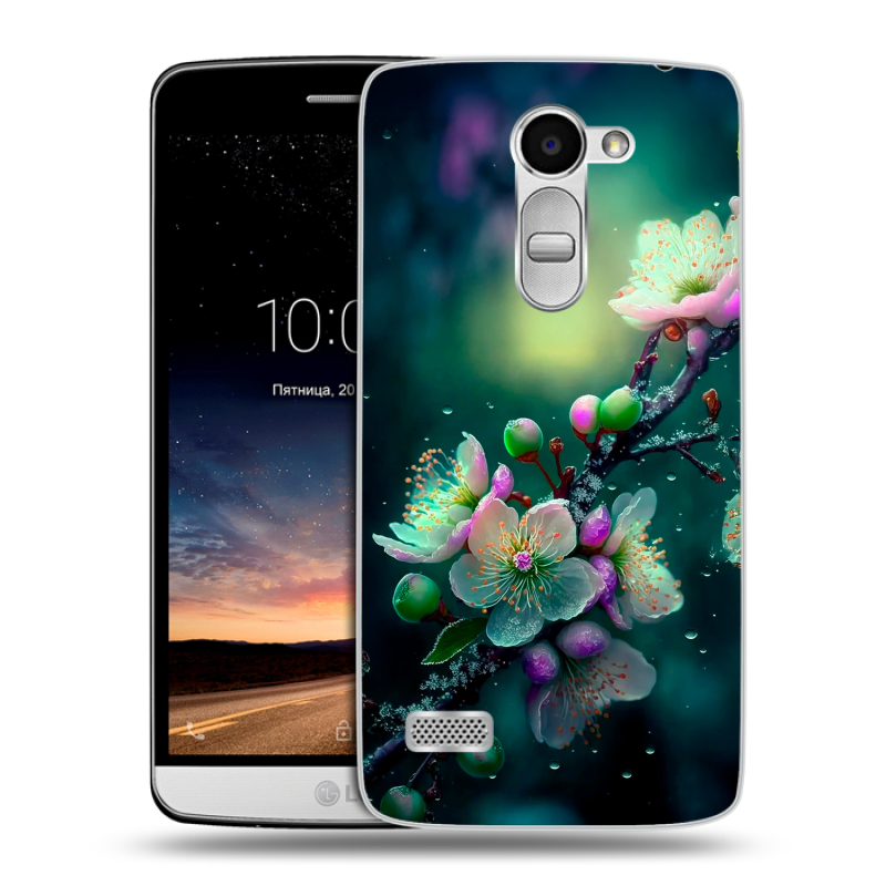 Пластиковый чехол на LG Ray с принтом Цветы и мрамор Пластиковый чехол на LG Ray с принтом Цветы и мрамор