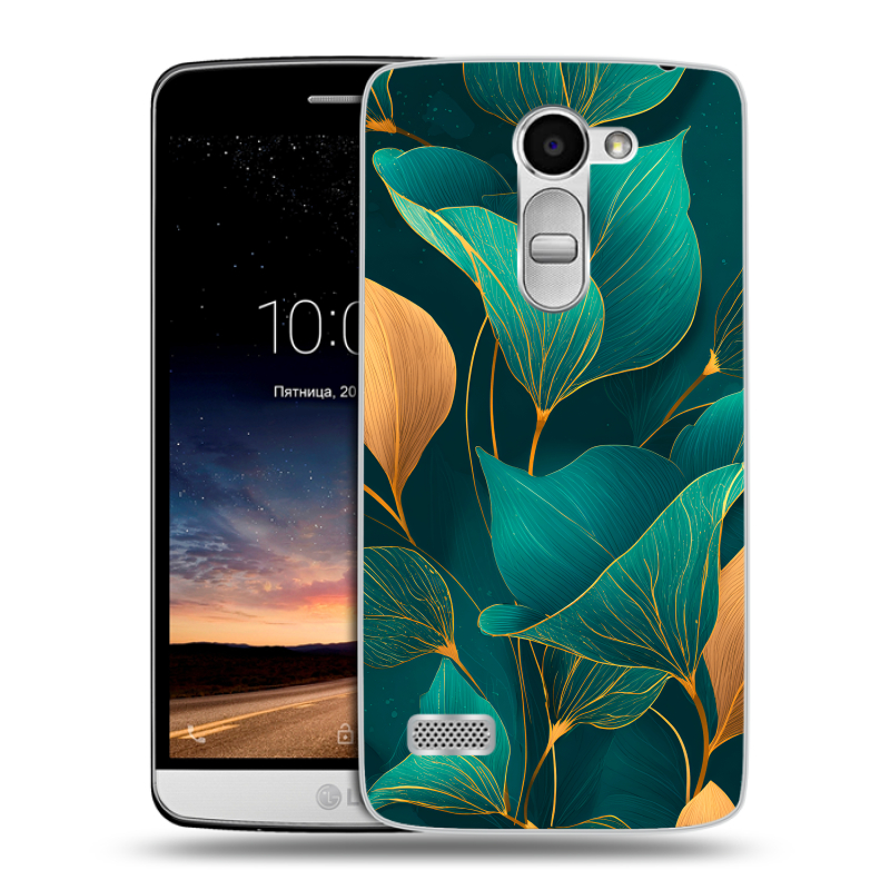 Пластиковый чехол на LG Ray с принтом Листья и золото Пластиковый чехол на LG Ray с принтом Листья и золото