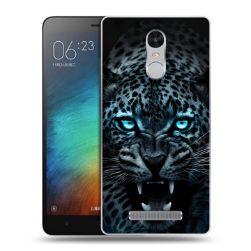 Пластиковый чехол на Xiaomi RedMi Note 3 с принтом Темный леопард Пластиковый чехол на Xiaomi RedMi Note 3 с принтом Темный леопард