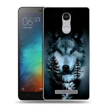 Пластиковый чехол на Xiaomi RedMi Note 3 с принтом Лесной волк Пластиковый чехол на Xiaomi RedMi Note 3 с принтом Лесной волк