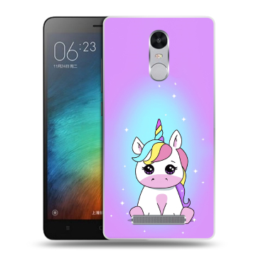 Пластиковый чехол на Xiaomi RedMi Note 3 с принтом Единорог Пластиковый чехол на Xiaomi RedMi Note 3 с принтом Единорог