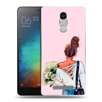 Пластиковый чехол на Xiaomi RedMi Note 3 с принтом Девушка и букет Пластиковый чехол на Xiaomi RedMi Note 3 с принтом Девушка и букет
