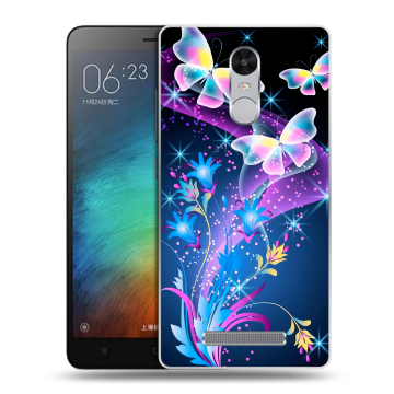 Пластиковый чехол на Xiaomi RedMi Note 3 с принтом Бабочки Пластиковый чехол на Xiaomi RedMi Note 3 с принтом Бабочки