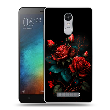 Пластиковый чехол на Xiaomi RedMi Note 3 с принтом Розы красные Пластиковый чехол на Xiaomi RedMi Note 3 с принтом Розы красные