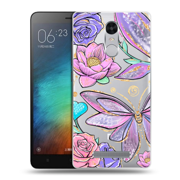 Пластиковый чехол на Xiaomi RedMi Note 3 с принтом Бабочки и цветы Пластиковый чехол на Xiaomi RedMi Note 3 с принтом Бабочки и цветы