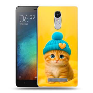 Пластиковый чехол на Xiaomi RedMi Note 3 с принтом Котенок в шапке Пластиковый чехол на Xiaomi RedMi Note 3 с принтом Котенок в шапке