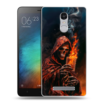Пластиковый чехол на Xiaomi RedMi Note 3 с принтом Скелет и карты Пластиковый чехол на Xiaomi RedMi Note 3 с принтом Скелет и карты