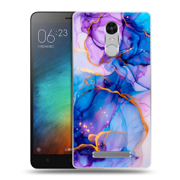 Пластиковый чехол на Xiaomi RedMi Note 3 с принтом синий мрамор Пластиковый чехол на Xiaomi RedMi Note 3 с принтом синий мрамор