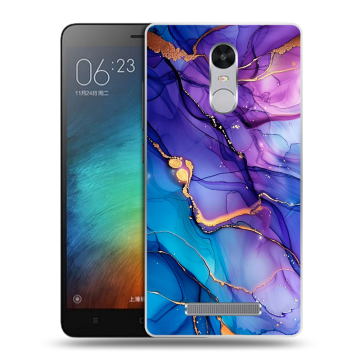Пластиковый чехол на Xiaomi RedMi Note 3 с принтом синий мрамор Пластиковый чехол на Xiaomi RedMi Note 3 с принтом синий мрамор
