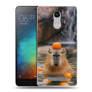 Пластиковый чехол на Xiaomi RedMi Note 3 с принтом Капибара с апельсином Пластиковый чехол на Xiaomi RedMi Note 3 с принтом Капибара с апельсином