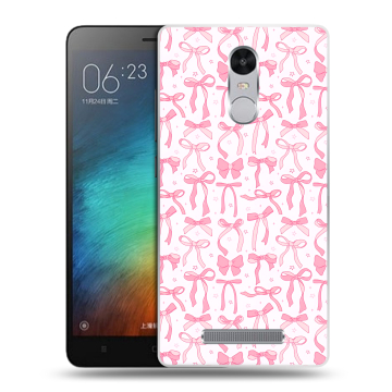 Пластиковый чехол на Xiaomi RedMi Note 3 с принтом Розовые бантики Пластиковый чехол на Xiaomi RedMi Note 3 с принтом Розовые бантики