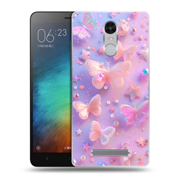 Пластиковый чехол на Xiaomi RedMi Note 3 с принтом Бабочки Пластиковый чехол на Xiaomi RedMi Note 3 с принтом Бабочки