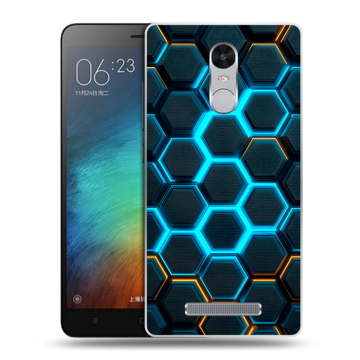 Пластиковый чехол на Xiaomi RedMi Note 3 с принтом Неоновые соты Пластиковый чехол на Xiaomi RedMi Note 3 с принтом Неоновые соты