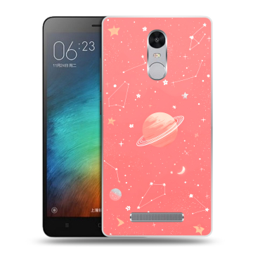 Пластиковый чехол на Xiaomi RedMi Note 3 с принтом Розовый космос Пластиковый чехол на Xiaomi RedMi Note 3 с принтом Розовый космос
