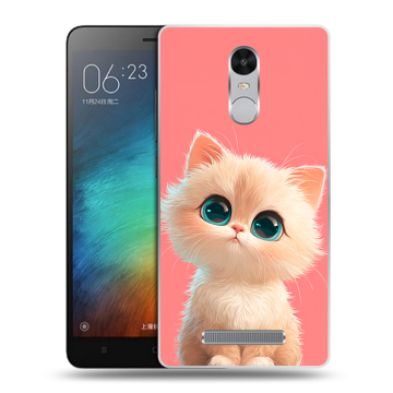 Пластиковый чехол на Xiaomi RedMi Note 3 с принтом Розовый котенок Пластиковый чехол на Xiaomi RedMi Note 3 с принтом Розовый котенок