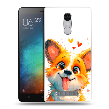 Пластиковый чехол на Xiaomi RedMi Note 3 с принтом корги Пластиковый чехол на Xiaomi RedMi Note 3 с принтом корги