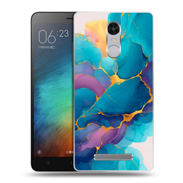 Пластиковый чехол на Xiaomi RedMi Note 3 с принтом Мрамор блестки