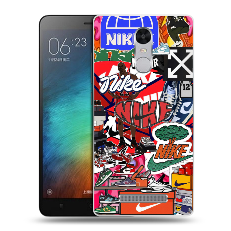 Пластиковый чехол на Xiaomi RedMi Note 3 с принтом Найк Nike яркий Пластиковый чехол на Xiaomi RedMi Note 3 с принтом Найк Nike яркий