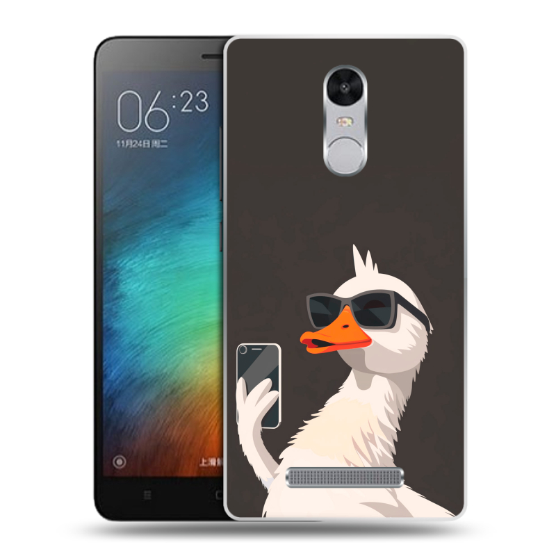 Пластиковый чехол на Xiaomi RedMi Note 3 с принтом утка в очках Пластиковый чехол на Xiaomi RedMi Note 3 с принтом утка в очках
