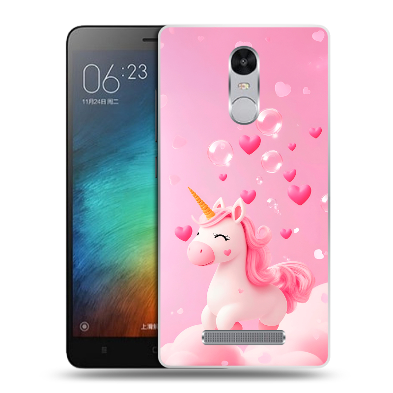 Пластиковый чехол на Xiaomi RedMi Note 3 с принтом Единорог Пластиковый чехол на Xiaomi RedMi Note 3 с принтом Единорог