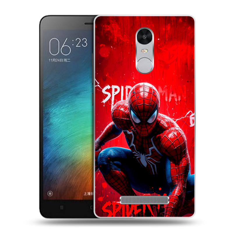 Пластиковый чехол на Xiaomi RedMi Note 3 с принтом Spiderman Человек паук Пластиковый чехол на Xiaomi RedMi Note 3 с принтом Spiderman Человек паук