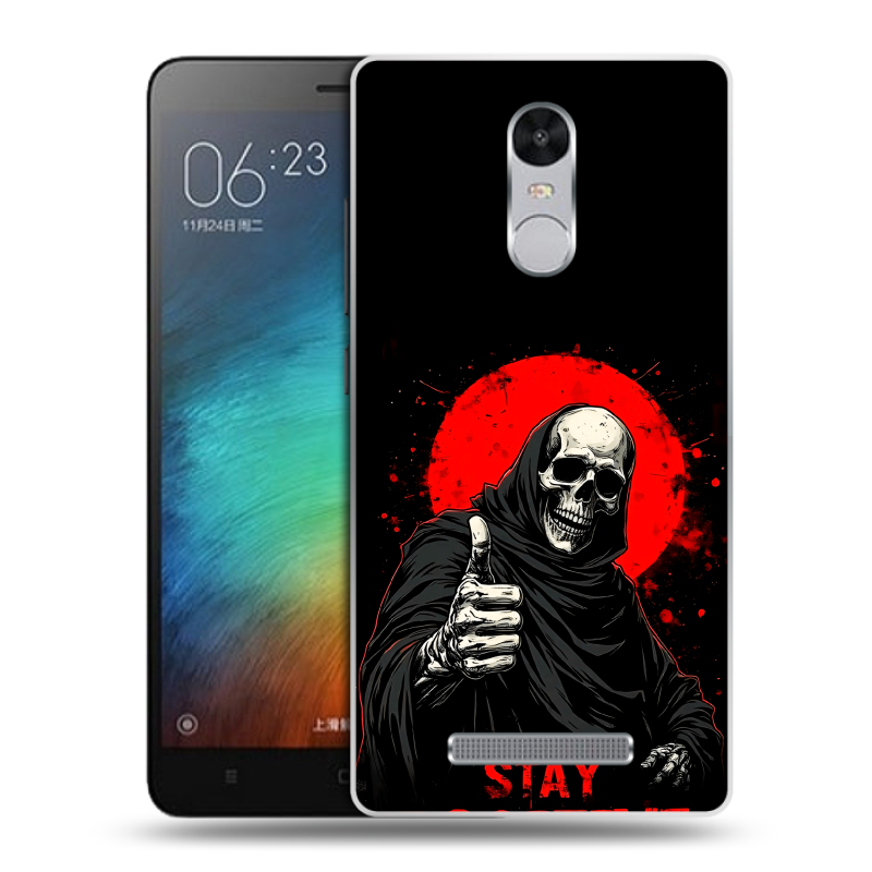 Пластиковый чехол на Xiaomi RedMi Note 3 с принтом смешной скелет Пластиковый чехол на Xiaomi RedMi Note 3 с принтом смешной скелет