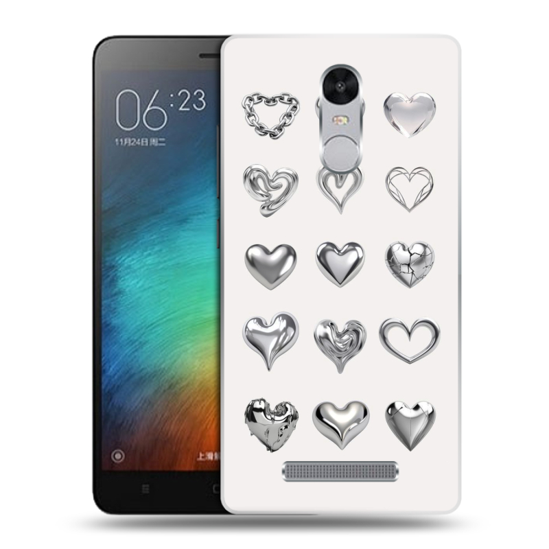 Пластиковый чехол на Xiaomi RedMi Note 3 с принтом Y2K сердечки Пластиковый чехол на Xiaomi RedMi Note 3 с принтом Y2K сердечки