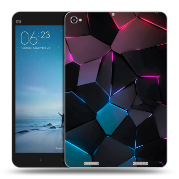 Силиконовый чехол на планшета Xiaomi Mi Pad 2 с принтом Геометрия неона