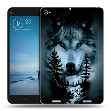 Силиконовый чехол на планшета Xiaomi Mi Pad 2 с принтом Лесной волк