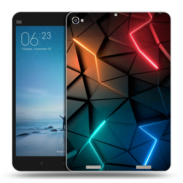 Силиконовый чехол на планшета Xiaomi Mi Pad 2 с принтом Абстракция неон